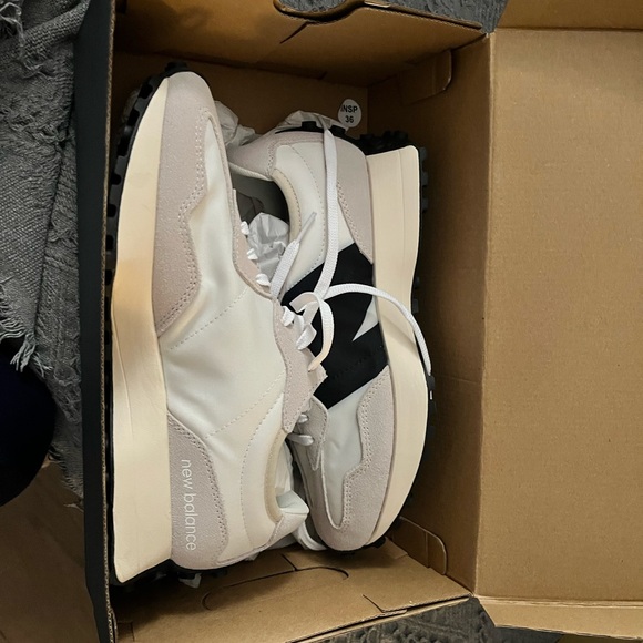 New Balance White and Black Retro Sneakers - Picture 3 of 5